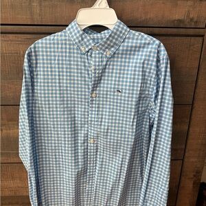 Vineyard Vines Light Blue Gingham Kids Shirt